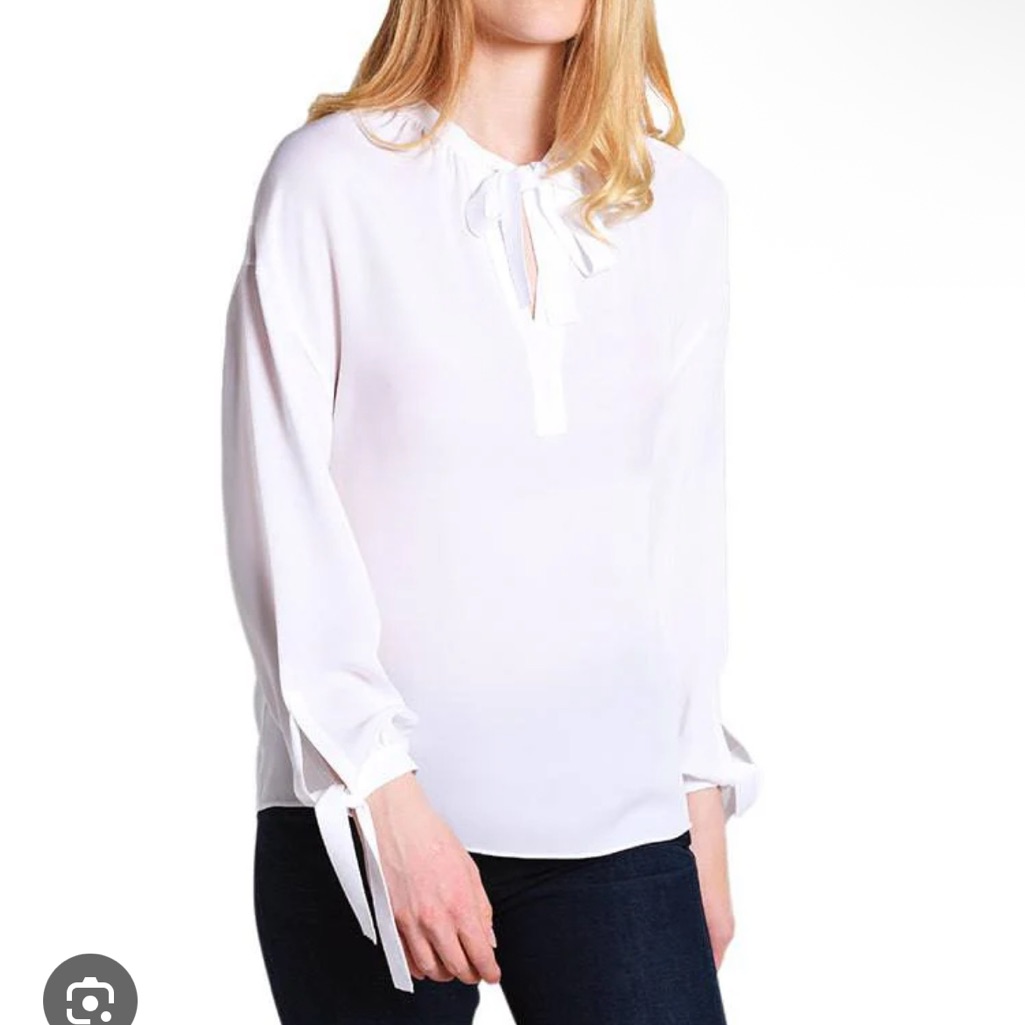 Vince Silk Poet Blouse - Size Xs, White